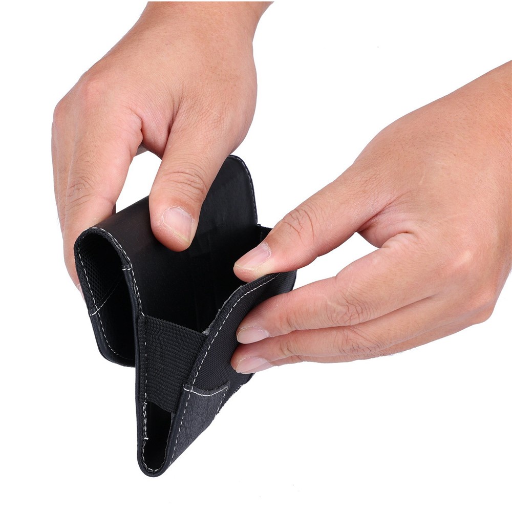 Mobile Phone Bag for 4.0-4.9-inch Cell Phones PU Leather Waist Pouch (L) - Black-4