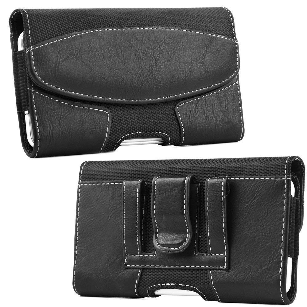 Mobile Phone Bag for 4.0-4.9-inch Cell Phones PU Leather Waist Pouch (L) - Black-7