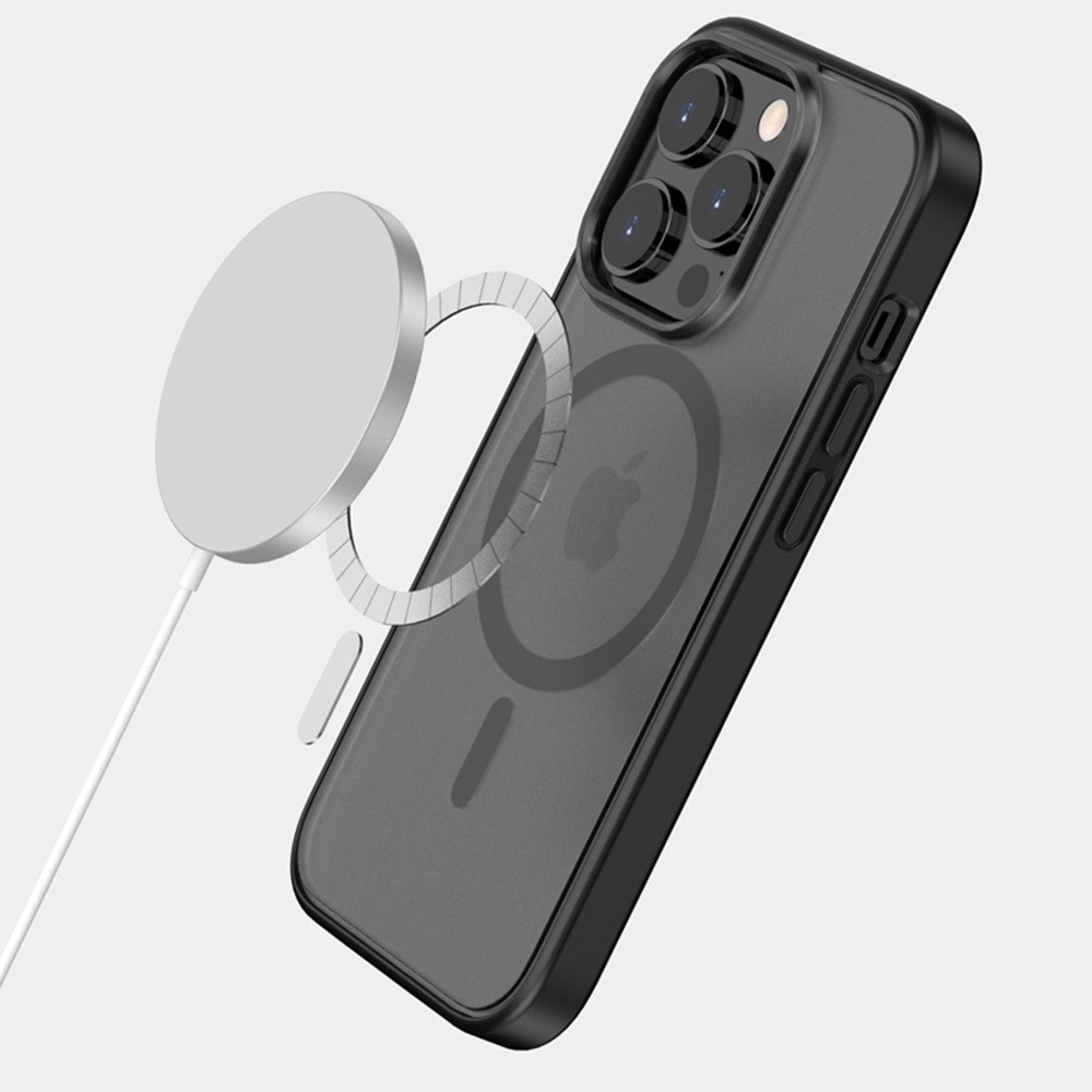 Anti-Fall TPU+PC Case for iPhone 14 Pro 6.1 inch Shockproof Magnetic Cover Full Protection Slim Case - Black-2
