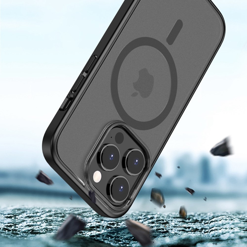Anti-Fall TPU+PC Case for iPhone 14 Pro 6.1 inch Shockproof Magnetic Cover Full Protection Slim Case - Black-5