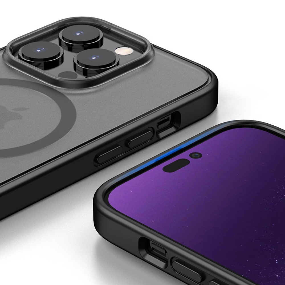 Anti-Fall TPU+PC Case for iPhone 14 Pro 6.1 inch Shockproof Magnetic Cover Full Protection Slim Case - Black-6