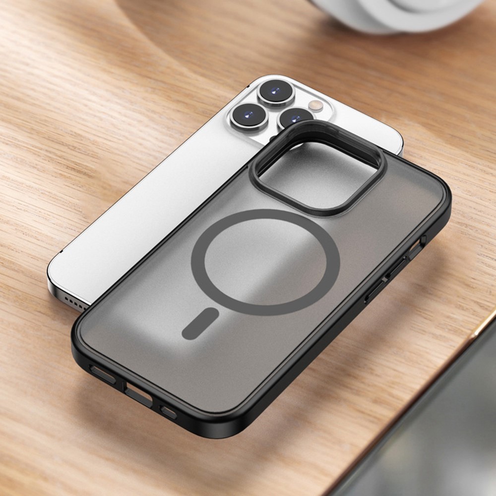 Anti-Fall TPU+PC Case for iPhone 14 Pro 6.1 inch Shockproof Magnetic Cover Full Protection Slim Case - Black-7