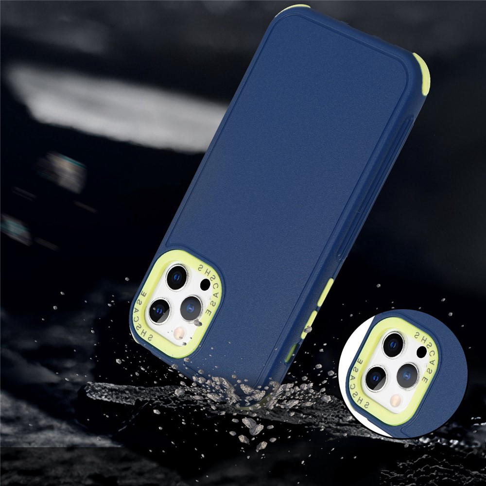 For iPhone 14 Pro 6.1 inch 3-in-1 Mobile Phone Back Case Anti-fall Thicken Corners TPU + PC Hybrid Cover - Pink / Sky Blue-4