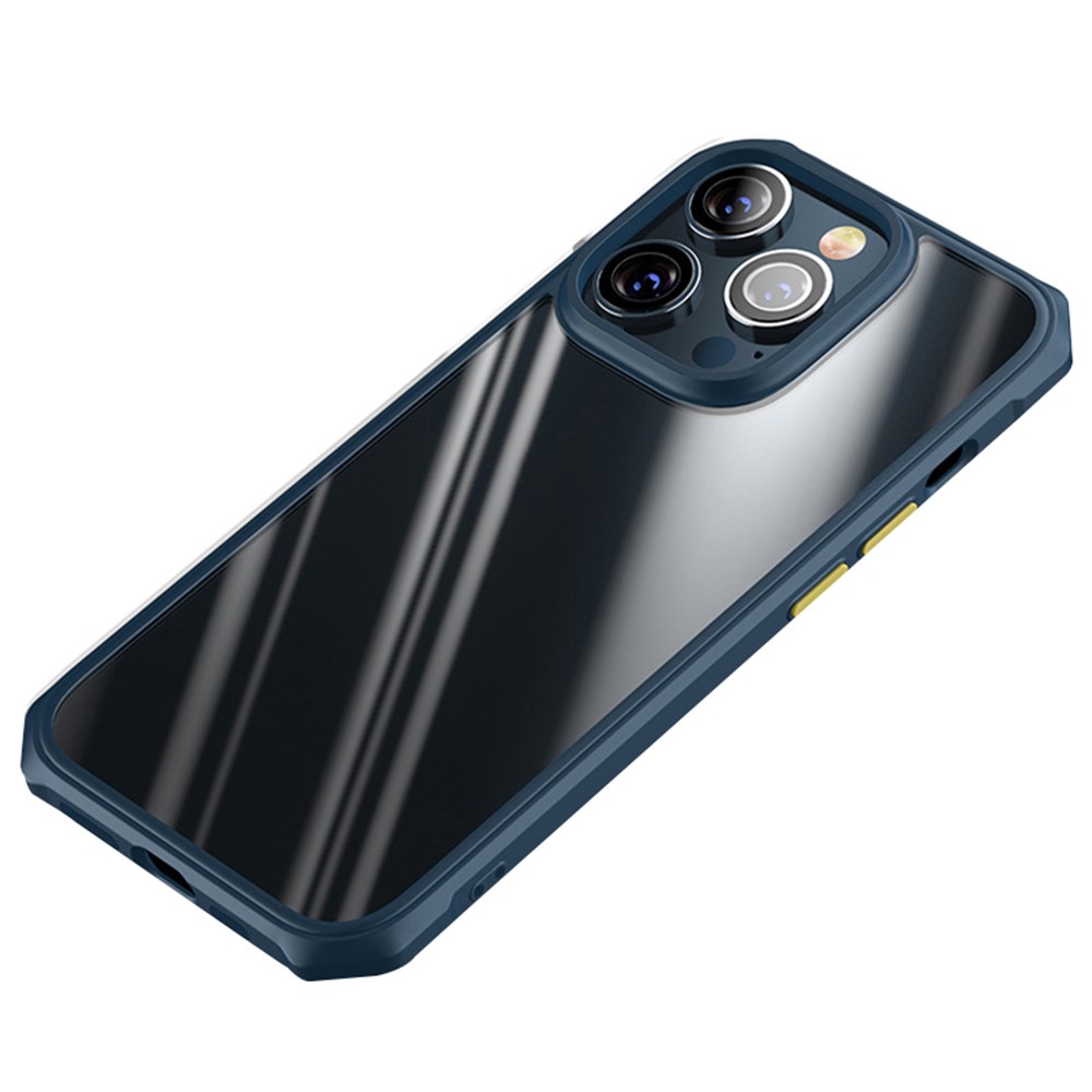 Slim Case for iPhone 14 6.1 inch TPU+Acrylic Anti-Fall Cover Full Protection Phone Shell - Blue-1