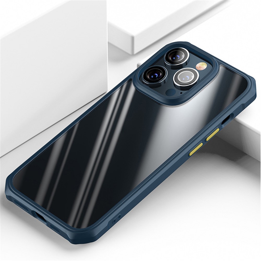 Slim Case for iPhone 14 6.1 inch TPU+Acrylic Anti-Fall Cover Full Protection Phone Shell - Blue-2