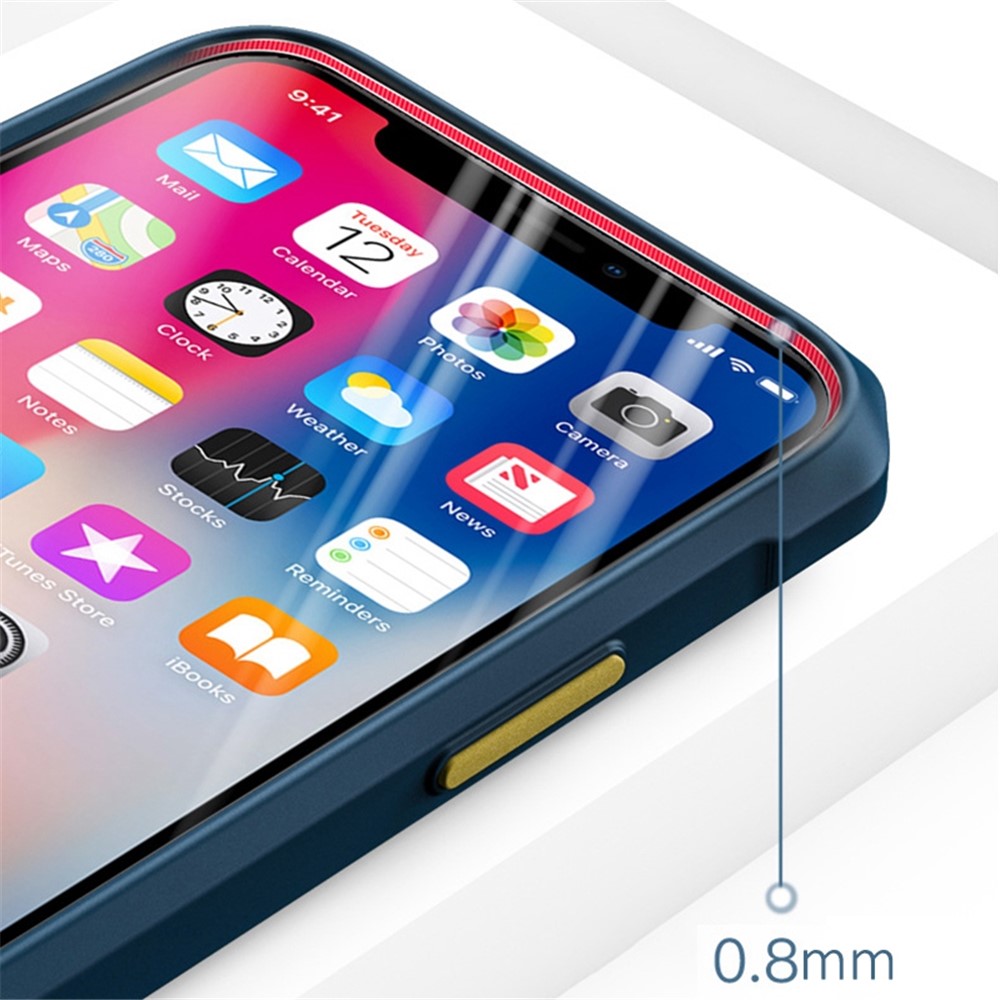 Slim Case for iPhone 14 6.1 inch TPU+Acrylic Anti-Fall Cover Full Protection Phone Shell - Blue-4