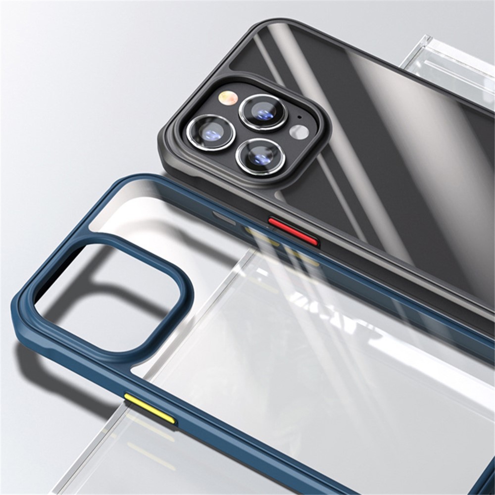 Slim Case for iPhone 14 6.1 inch TPU+Acrylic Anti-Fall Cover Full Protection Phone Shell - Blue-5