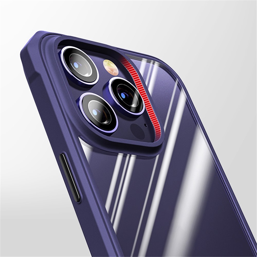 Slim Case for iPhone 14 6.1 inch TPU+Acrylic Anti-Fall Cover Full Protection Phone Shell - Blue-7