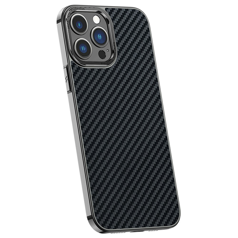 Anti-Drop Phone Case for iPhone 14 Pro Max 6.7 inch, Carbon Fiber Protective Slim Cover - Black-1