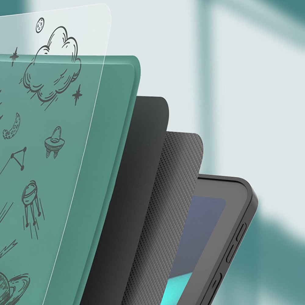 YOOBAO Q05D for Xiaomi Pad 5 Multi-Angle Viewing Stand Folio Case PU Leather Pattern Printing Protective Cover - Planet Astronaut / Green-4