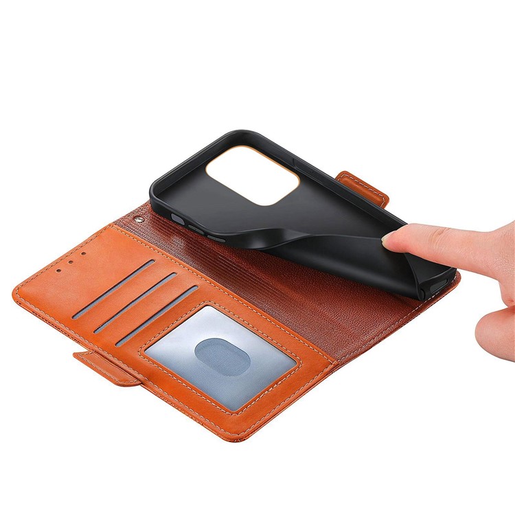 For Samsung Galaxy M13 5G Cross Rhombus Imprinted PU Leather Wallet Case Dual Magnetic Clasp Protect Stand Flip Cover - Brown-10
