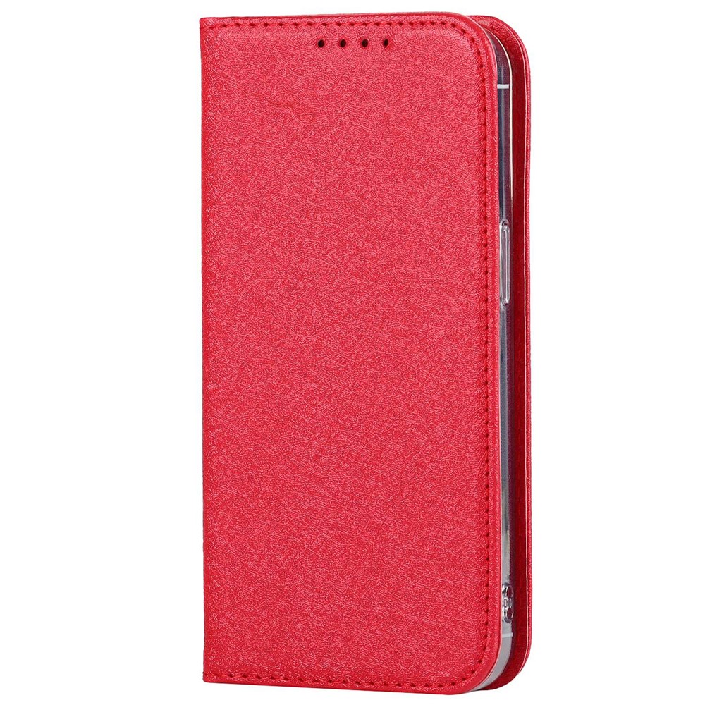 For iPhone 14 Pro Max 6.7 inch Wear-resistant PU Leather Silk Texture Wallet Phone Case Stand Protector with Wrist Strap - Red-7