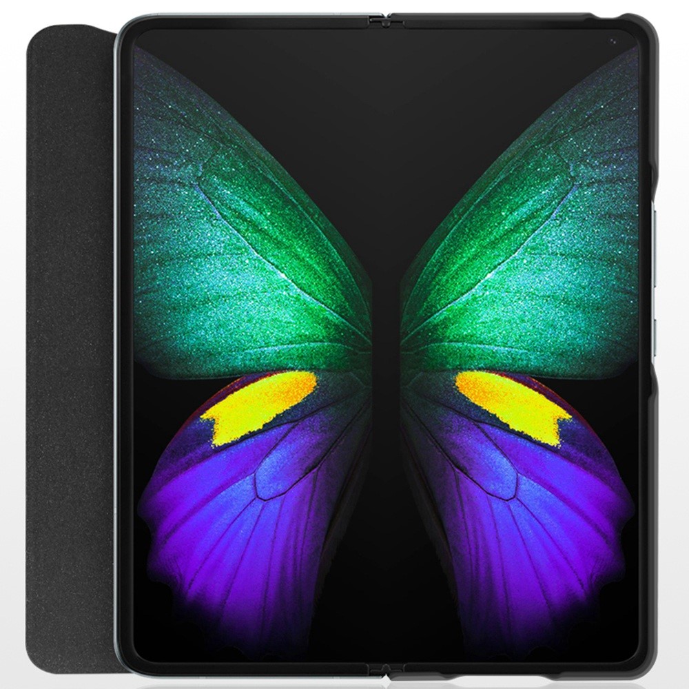 For Samsung Galaxy Z Fold4 5G Folding Case Stripe Pattern Printed Shockproof Leather Cell Phone Cover - Black-7