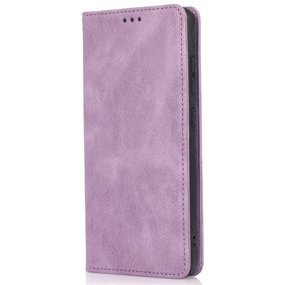 For Samsung Galaxy A52 4G / 5G / A52s 5G Magnetic Adsorption Phone Case PU Leather Protective Cover with Stand / Wallet - Purple-6