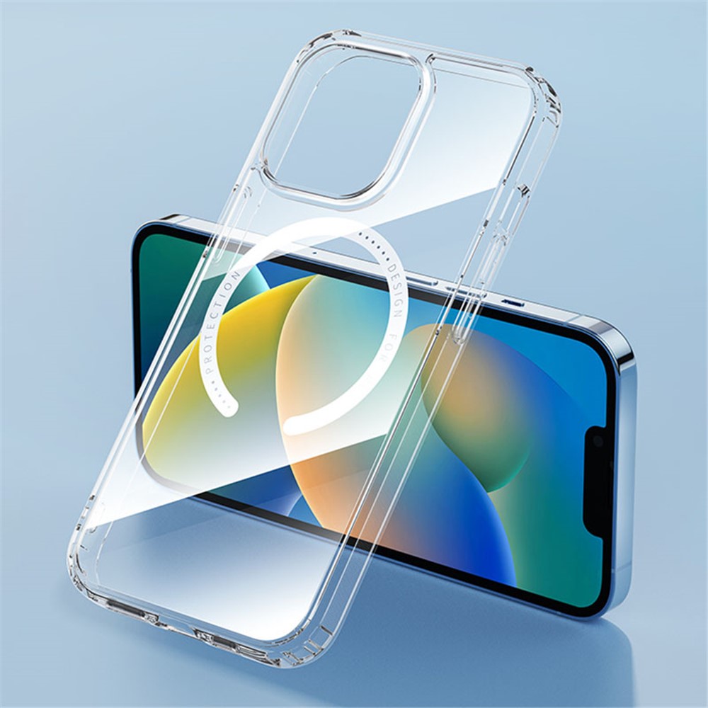 ROCK First Series Phone Case for iPhone 14 Pro 6.1 inch Magnetic Charging Transparent Anti-fall Phone Back Cover-2