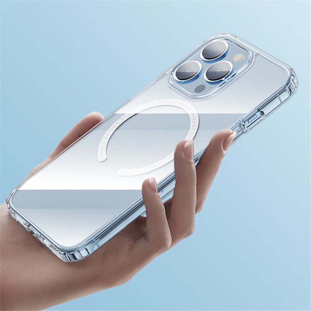 ROCK First Series Phone Case for iPhone 14 Pro 6.1 inch Magnetic Charging Transparent Anti-fall Phone Back Cover-4