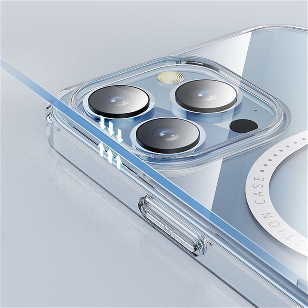 ROCK First Series Phone Case for iPhone 14 Pro 6.1 inch Magnetic Charging Transparent Anti-fall Phone Back Cover-6
