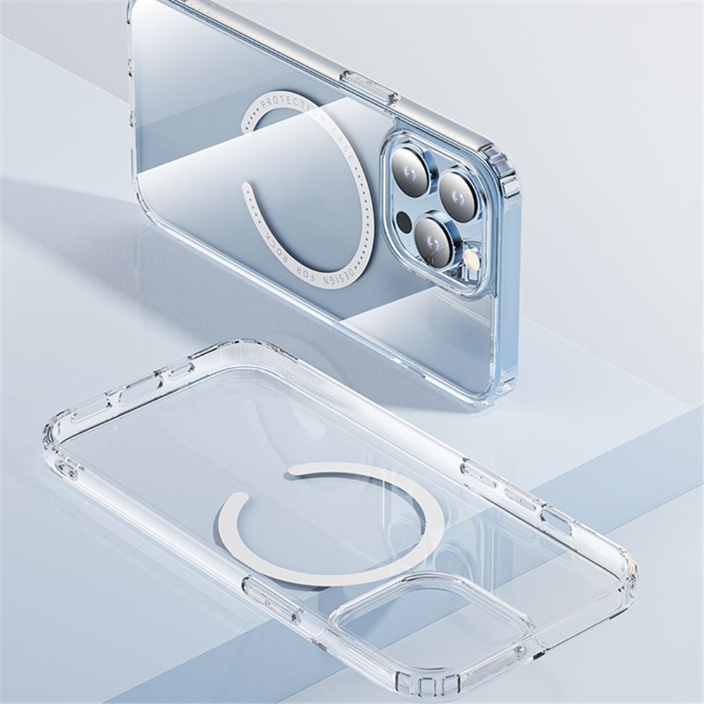 ROCK First Series Phone Case for iPhone 14 Pro 6.1 inch Magnetic Charging Transparent Anti-fall Phone Back Cover-7
