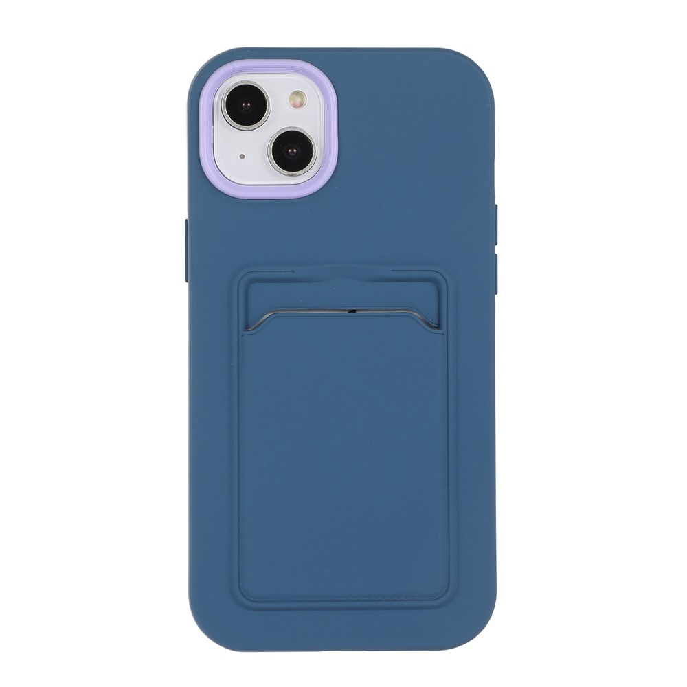 For iPhone 14 6.1 inch Wear-Resistant Dual Color Hard PC Frame + Back Soft TPU Mobile Phone Case with Card Holder - Rose-2