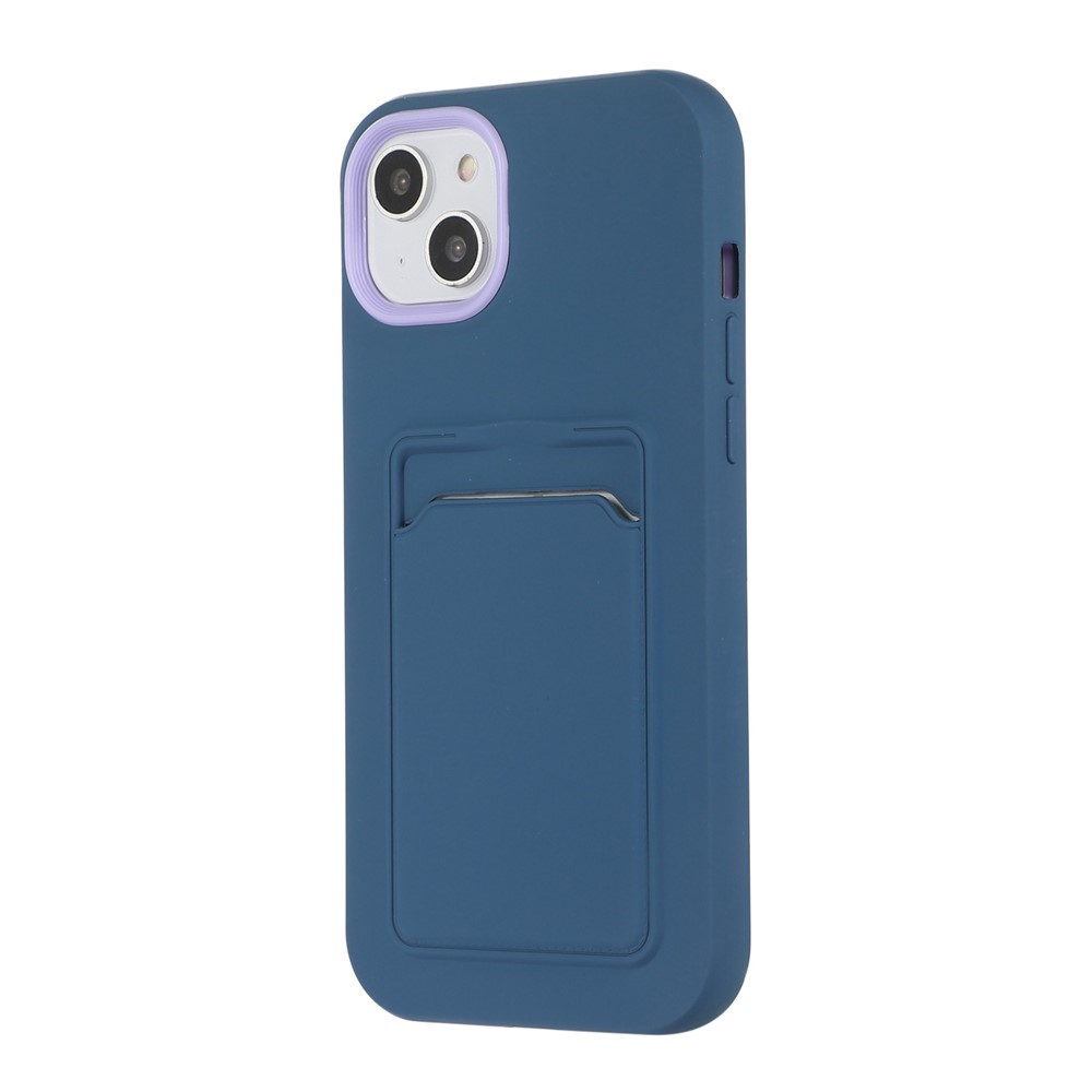 For iPhone 14 6.1 inch Wear-Resistant Dual Color Hard PC Frame + Back Soft TPU Mobile Phone Case with Card Holder - Rose-3