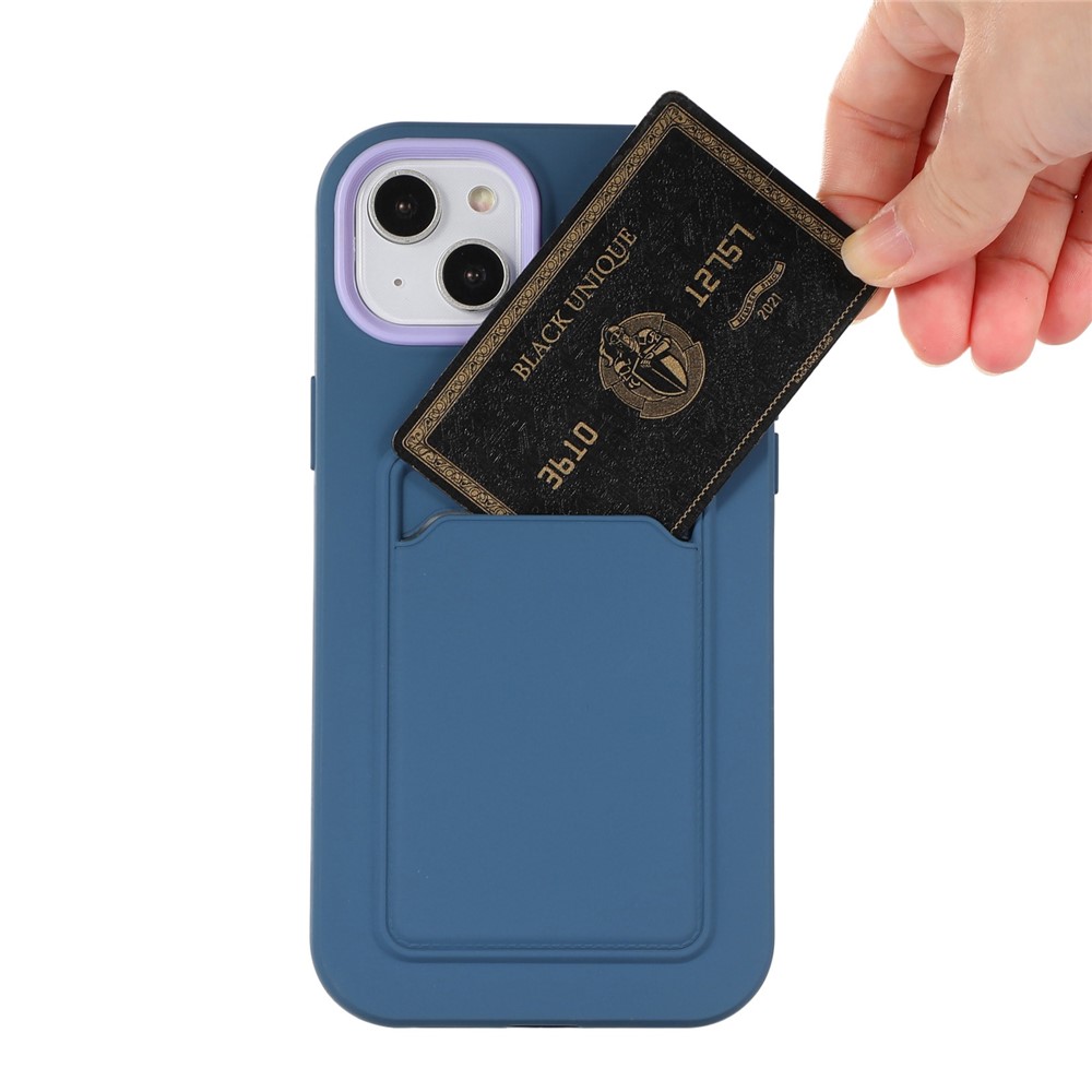 For iPhone 14 6.1 inch Wear-Resistant Dual Color Hard PC Frame + Back Soft TPU Mobile Phone Case with Card Holder - Rose-5