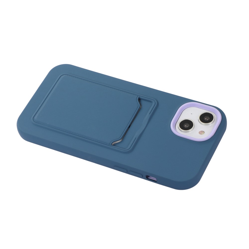 For iPhone 14 6.1 inch Wear-Resistant Dual Color Hard PC Frame + Back Soft TPU Mobile Phone Case with Card Holder - Rose-6