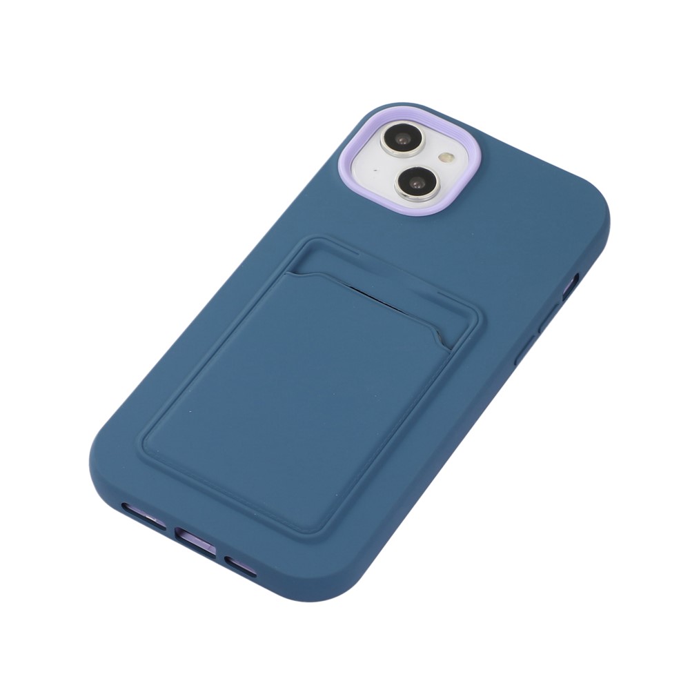 For iPhone 14 6.1 inch Wear-Resistant Dual Color Hard PC Frame + Back Soft TPU Mobile Phone Case with Card Holder - Rose-8