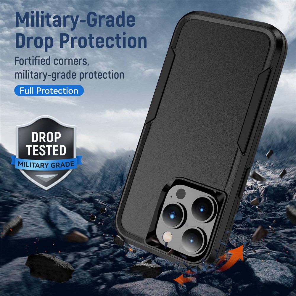 Cellphone Case for iPhone 14 Pro Max 6.7 inch, Scratch Proof PC + TPU Phone Cover Back Protector Case - Black-3