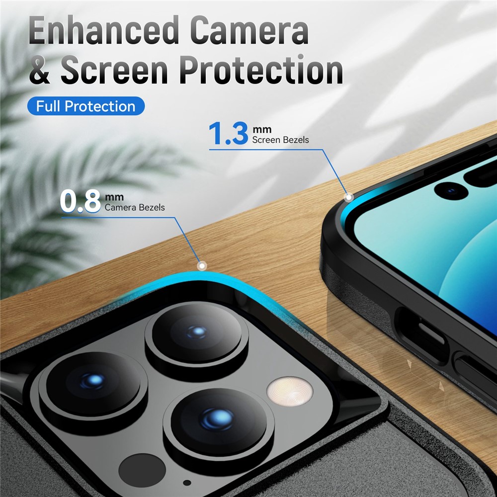 Cellphone Case for iPhone 14 Pro Max 6.7 inch, Scratch Proof PC + TPU Phone Cover Back Protector Case - Black-7