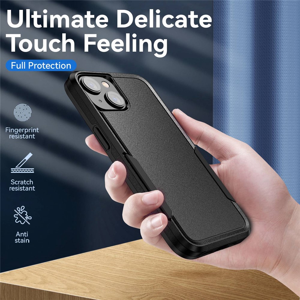 Shockproof Case for iPhone 14 6.1 inch, PC + TPU Phone Cover Anti-drop Back Protector Case - Black-5