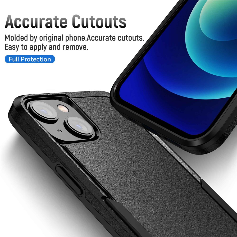 Cellphone Case for iPhone 14 Max 6.7 inch, PC + TPU Phone Cover Anti-drop Back Protector Case - Black-6