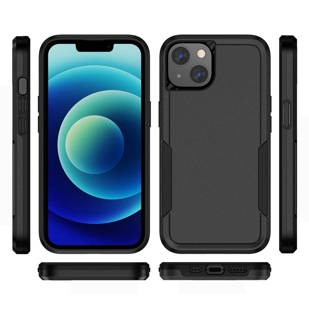 Cellphone Case for iPhone 14 Max 6.7 inch, PC + TPU Phone Cover Anti-drop Back Protector Case - Black-8