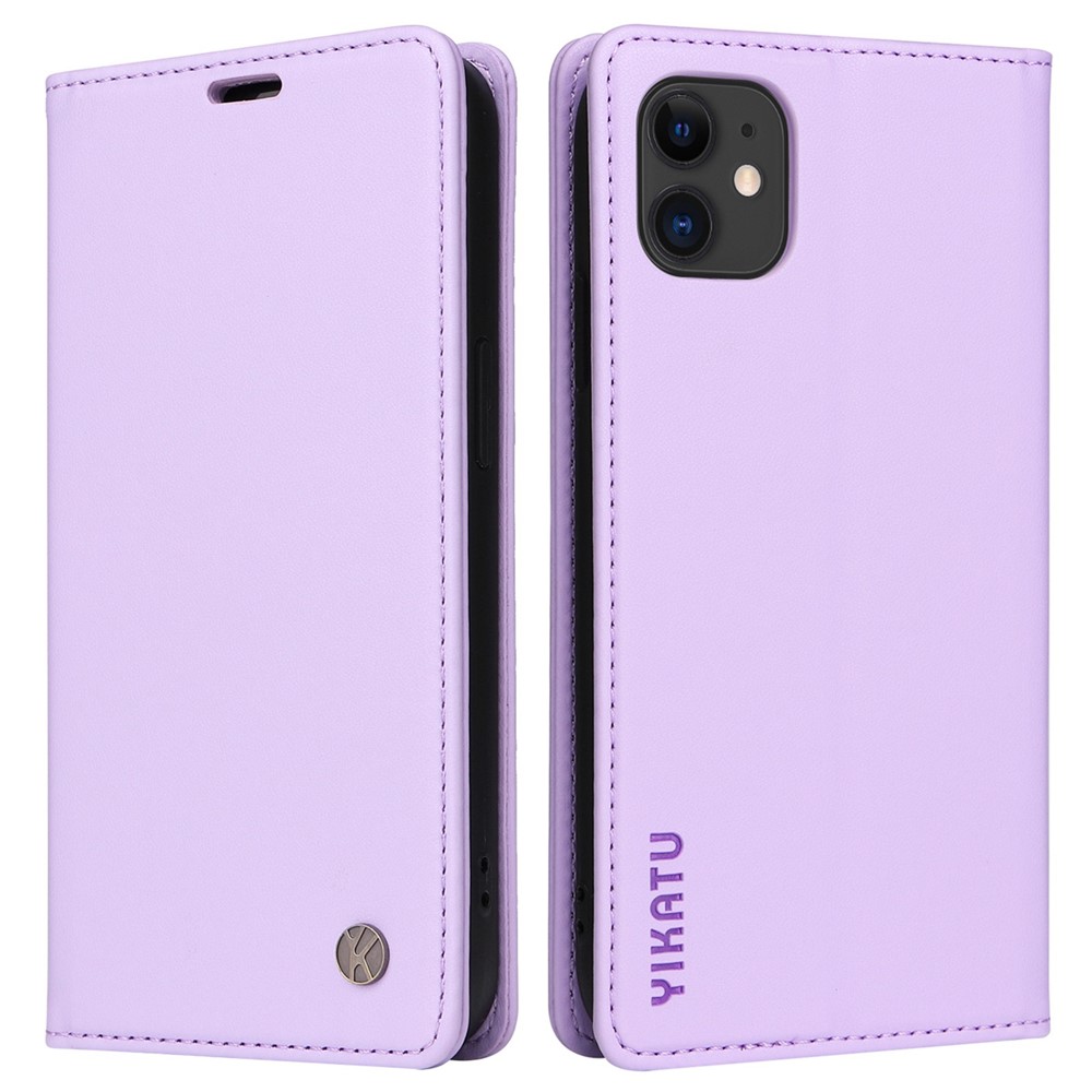 YIKATU YK- 001 Stand Wallet Case for iPhone 11 6.1 inch, Magnetic Auto Closing PU Leather TPU Drop-proof Folio Flip Case - Light Purple