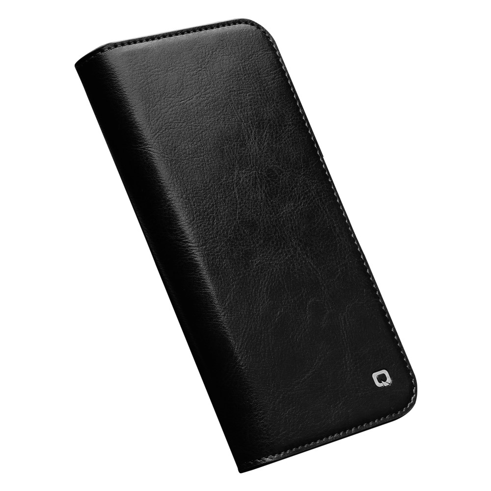 QIALINO For iPhone 14 Pro Max 6.7 inch Phone Flip Wallet Case Stand Drop-proof Genuine Leather Phone Cover - Black-5