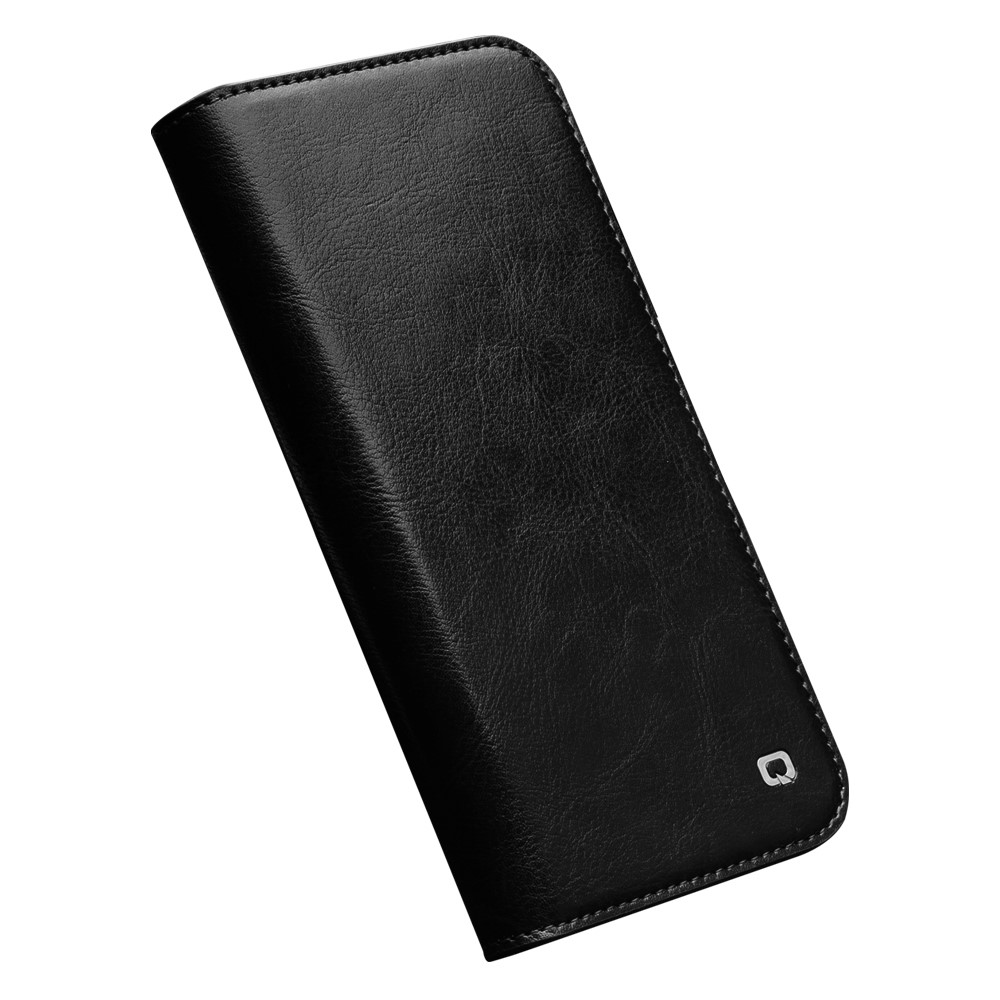 QIALINO For iPhone 14 Max 6.7 inch Full Protection Phone Flip Wallet Case Stand Drop-proof Genuine Leather Phone Cover - Black-5