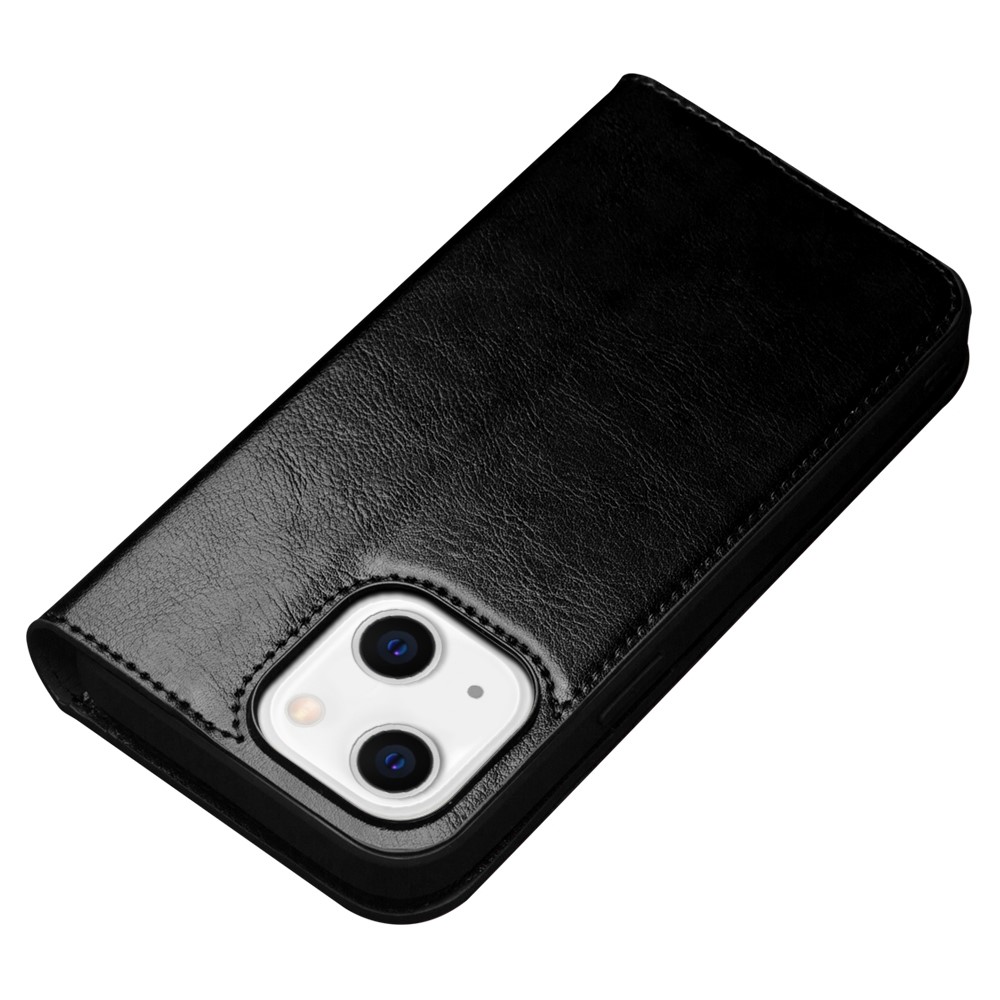 QIALINO For iPhone 14 Max 6.7 inch Full Protection Phone Flip Wallet Case Stand Drop-proof Genuine Leather Phone Cover - Black-6