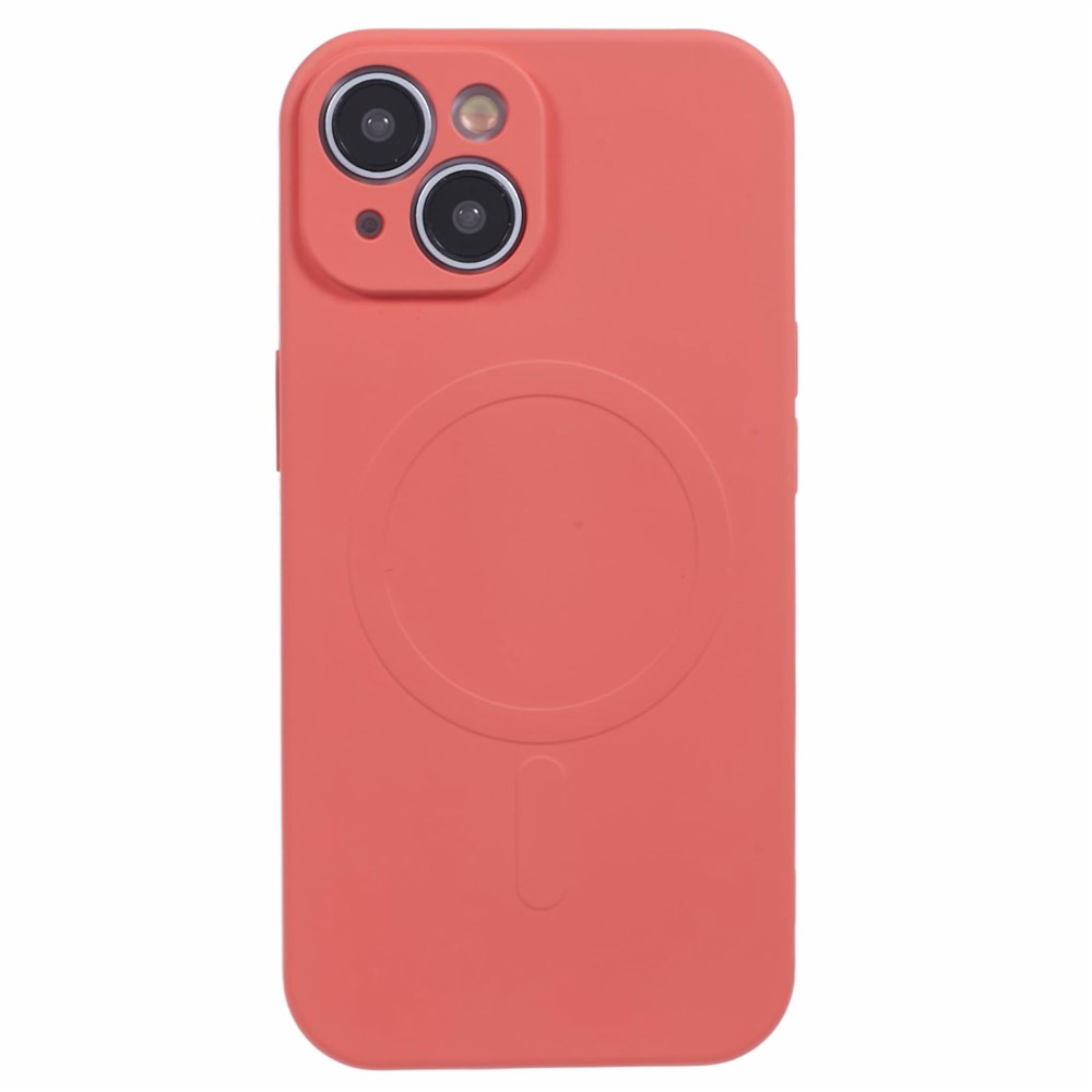For iPhone 15 Plus Magnetic Case TPU Phone Cover Shock Absorbing - Camellia Red