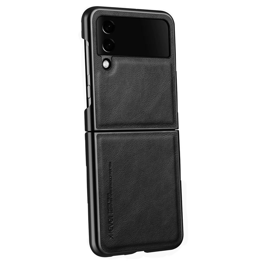 X-LEVEL Bojue-3 Series For Samsung Galaxy Z Flip3 5G Case PU Leather+TPU+PC Anti-Drop Phone Cover - Black