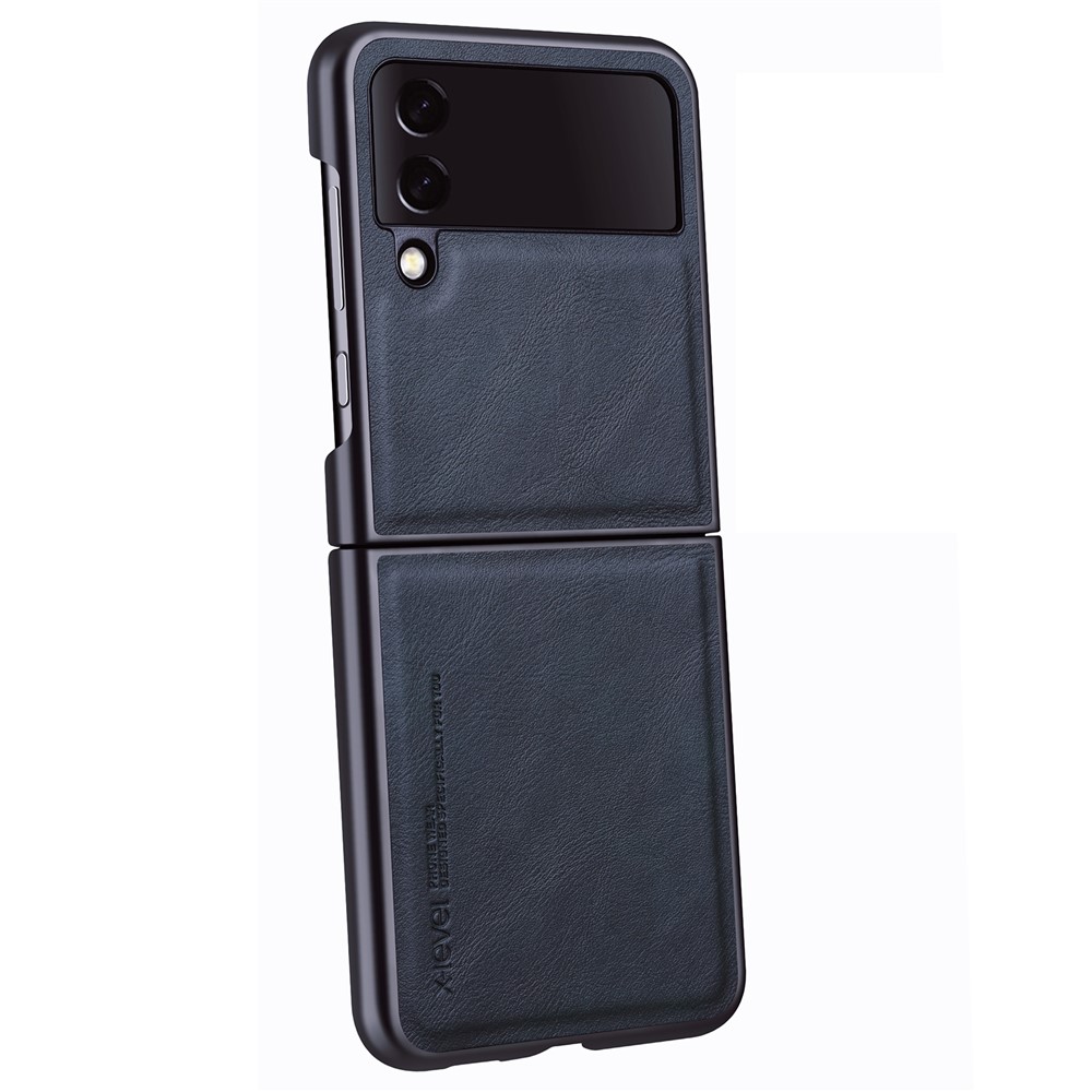 X-LEVEL Bojue-3 Series For Samsung Galaxy Z Flip3 5G Case PU Leather+TPU+PC Anti-drop Phone Cover - Blue