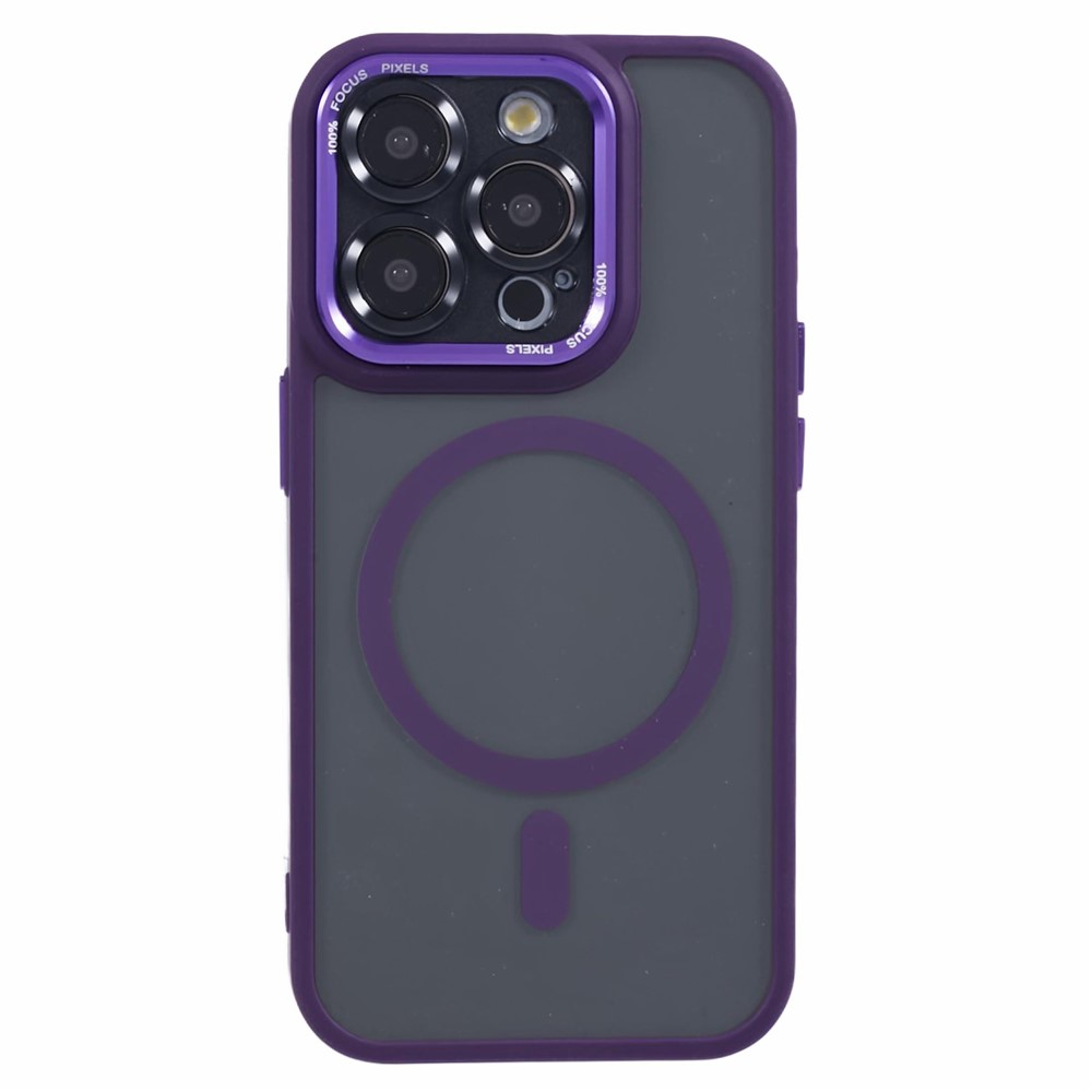 For iPhone 13 Pro Max Cell Phone Case TPU+Acrylic Magnetic Phone Cover Compatible with MagSafe - Dark Purple