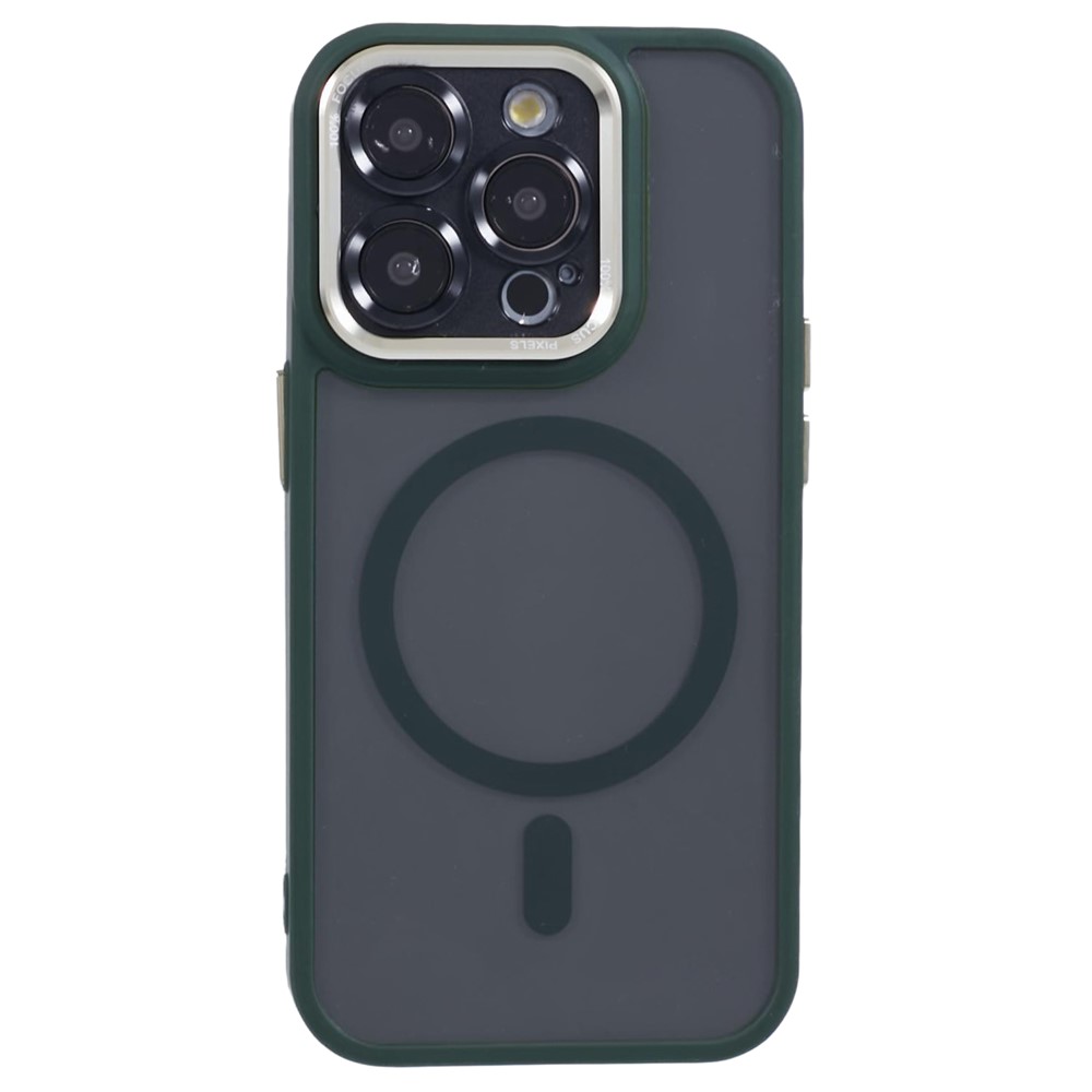 For iPhone 13 Pro Max Cell Phone Case TPU+Acrylic Magnetic Phone Cover Compatible with MagSafe - Green