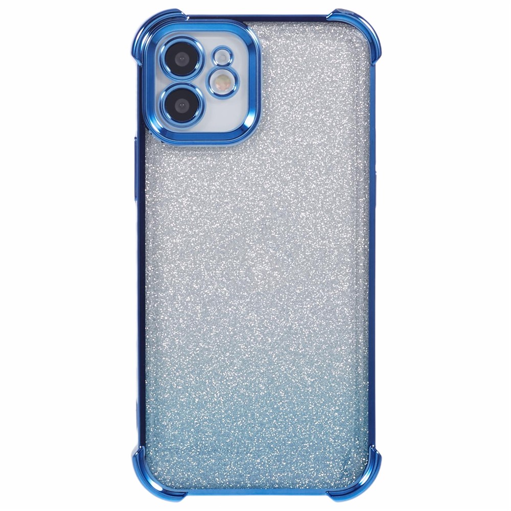 For iPhone 11 Mobile Phone Case Glitter Gradient Color Electroplating TPU Phone Cover - Blue