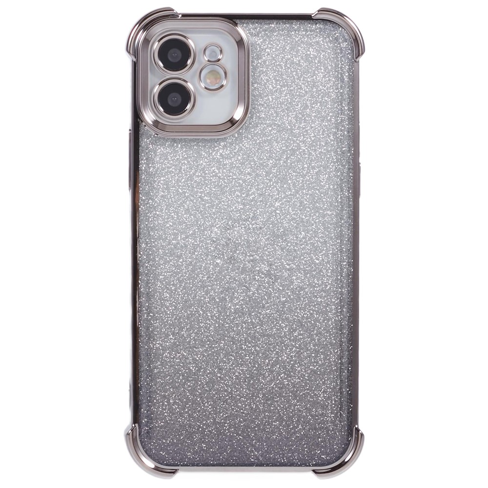 For iPhone 11 Mobile Phone Case Glitter Gradient Color Electroplating TPU Phone Cover - Grey