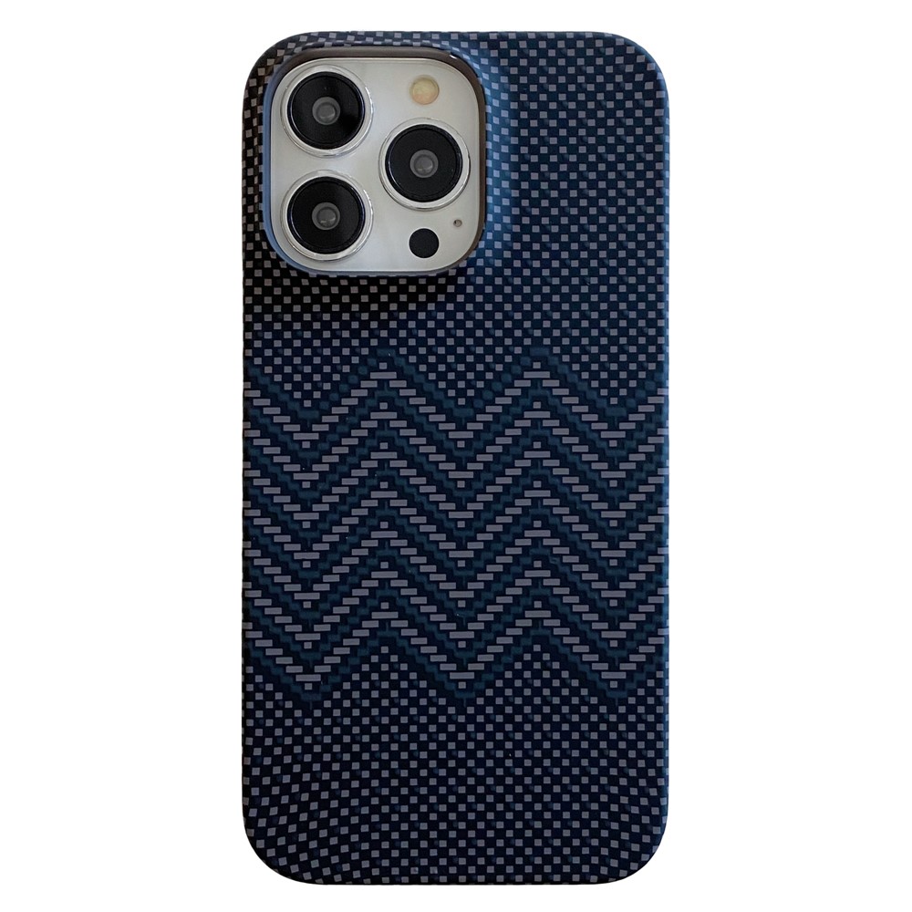 For iPhone 13 Pro Max Case Stylish Pattern Luminous Anti-drop PC Phone Cover - Black Wave