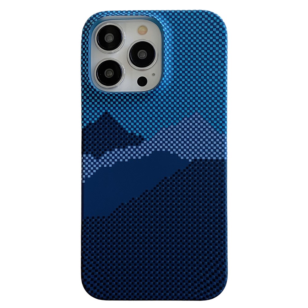 For iPhone 13 Pro Max Case Stylish Pattern Luminous Anti-Drop PC Phone Cover - Blue Mountain
