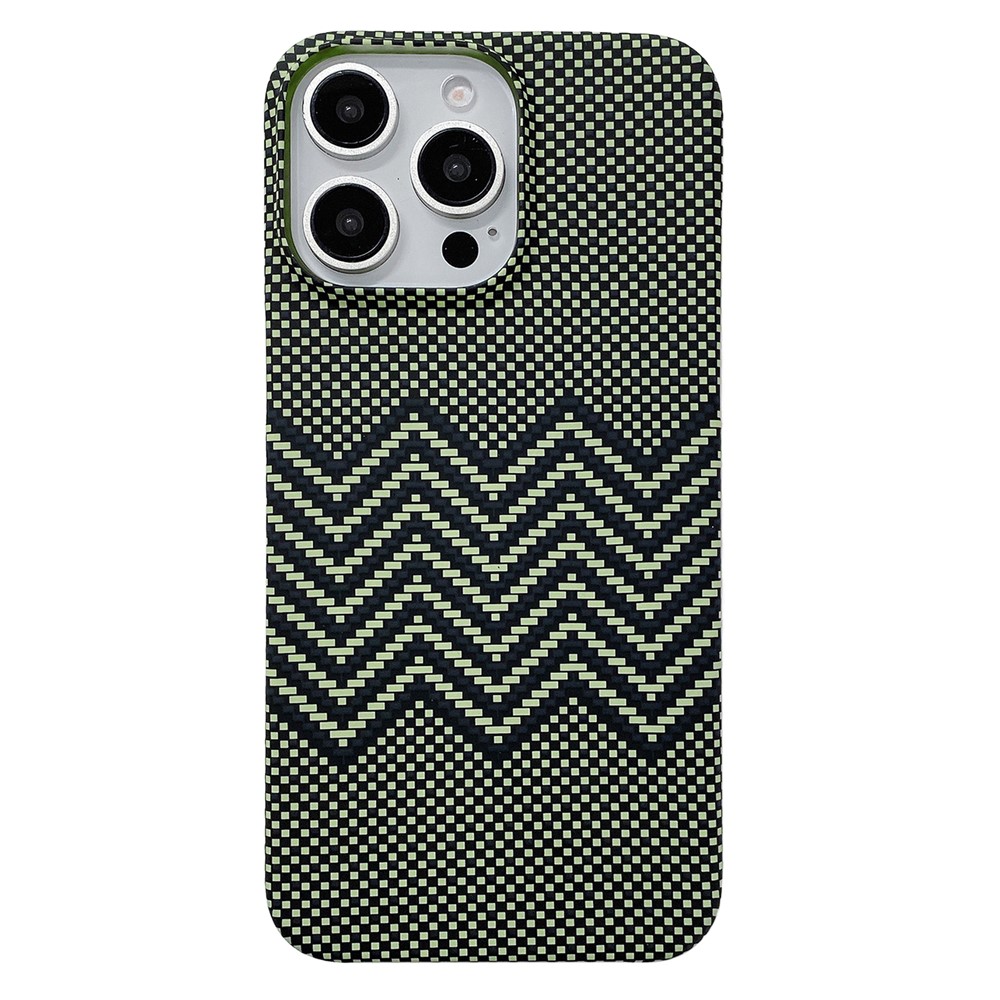 For iPhone 14 Pro Max Case Water Transfer Printing Anti-Fall Luminous PC Phone Cover - Yellow Wave