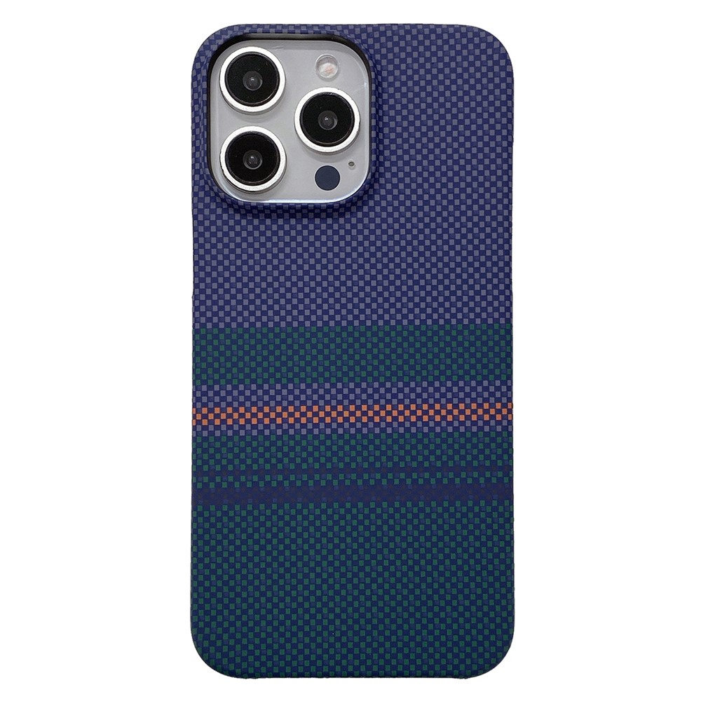 For iPhone 14 Pro Max Case Water Transfer Printing Anti-Fall Luminous PC Phone Cover - Aurora Pattern