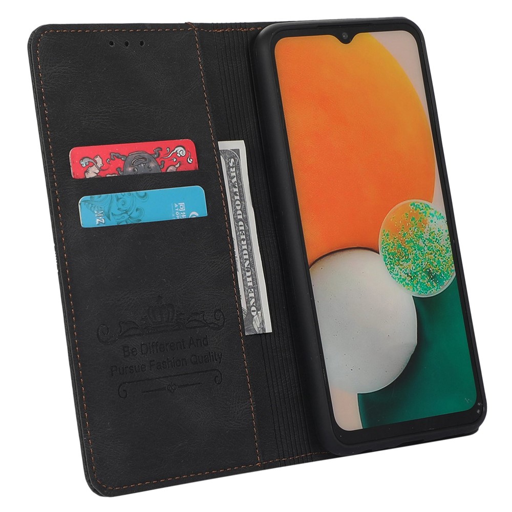 Shockproof Phone Case For Samsung Galaxy A73 5G, Dream Series PU Leather Wallet Stand Auto Closing Magnetic Protective Cover - Black-2
