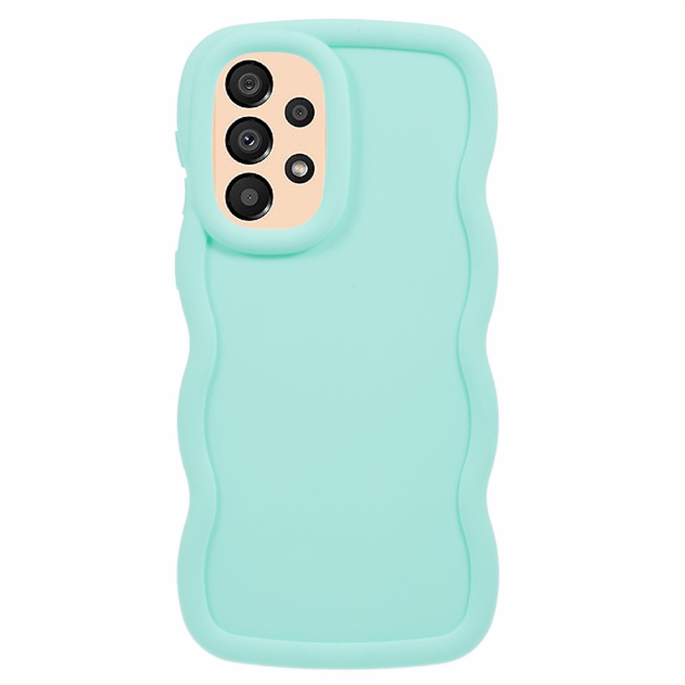 XL Series For Samsung Galaxy A32 4G (EU Version) Case Wave Frame TPU Phone Cover Solid Color - Light Green