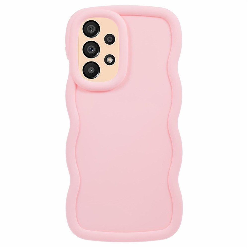 XL Series For Samsung Galaxy A32 4G (EU Version) Case Wave Frame TPU Phone Cover Solid Color - Pink